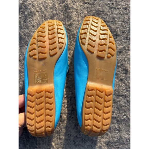 Schettino Calzature Hand Made Blue Leather Slip-On Loafers Sz 36 Made In Italy - Picture 4 of 10
